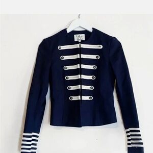 Gigi Hadid x Tommy Hilfiger Dark Blue and Cream Military Jacket